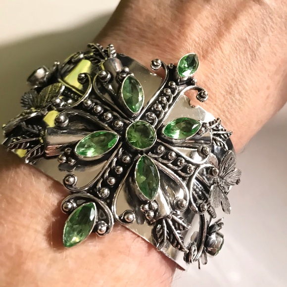 Peridot 925 Sterling Silver Cuff Bracelet